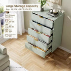 Modern 5-Drawer Dresser - Gold Handle Large Storage for Bedroom & Living Room
