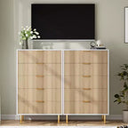 Modern 5-Drawer Dresser - Gold Handle Large Storage for Bedroom & Living Room