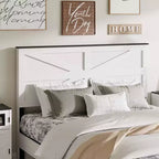 Full Size Wood Platform Bed Frame with Headboard, Noise-Free Design, No Box Spring Needed, Large Under-Bed Storage, Easy Assembly, White
