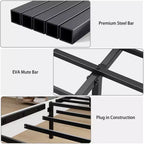 Full Size Wood Platform Bed Frame with Headboard, Noise-Free Design, No Box Spring Needed, Large Under-Bed Storage, Easy Assembly, White