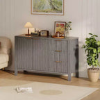 46.5 Fluted Sideboard Buffet Cabinet with 2 Doors & 3 Drawers, Sideboard Console Table Accent Credenza for Entryway, Living Room, Dinning Room