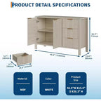 46.5 Fluted Sideboard Buffet Cabinet with 2 Doors & 3 Drawers, Sideboard Console Table Accent Credenza for Entryway, Living Room, Dinning Room