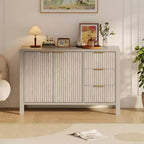 46.5 Fluted Sideboard Buffet Cabinet with 2 Doors & 3 Drawers, Sideboard Console Table Accent Credenza for Entryway, Living Room, Dinning Room