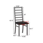 MAYEERTY Metal Dining Chairs Set of 4 Steel Legs and PU Leather Seats High Back Armless for Living Room Kitchen Gray