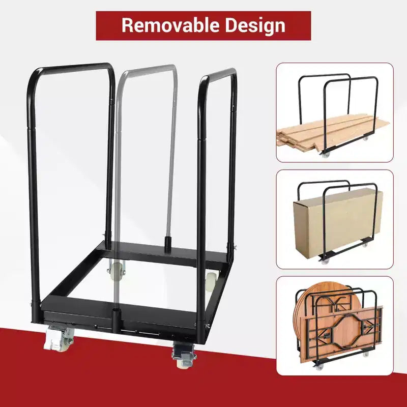 Drywall Cart Panel Truck, Heavy Duty 1500LBS Capacity Steel Platform Cart w/4 Wheels, Folding Utility Cart for Drywall, Lumber, Mattress