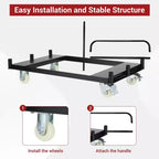 Drywall Cart Panel Truck, Heavy Duty 1500LBS Capacity Steel Platform Cart w/4 Wheels, Folding Utility Cart for Drywall, Lumber, Mattress