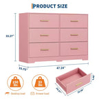 6-Drawer Chest of Drawers with Deep Drawers and Anti-Tip Device, Modern Dresser for Home, Office & Living Room