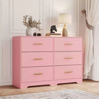 6-Drawer Chest of Drawers with Deep Drawers and Anti-Tip Device, Modern Dresser for Home, Office & Living Room