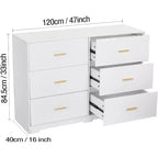 6-Drawer Chest of Drawers with Deep Drawers and Anti-Tip Device, Modern Dresser for Home, Office & Living Room