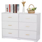 6-Drawer Chest of Drawers with Deep Drawers and Anti-Tip Device, Modern Dresser for Home, Office & Living Room