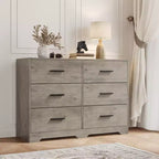 6-Drawer Chest of Drawers with Deep Drawers and Anti-Tip Device, Modern Dresser for Home, Office & Living Room