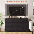 6-Drawer Chest of Drawers with Deep Drawers and Anti-Tip Device, Modern Dresser for Home, Office & Living Room