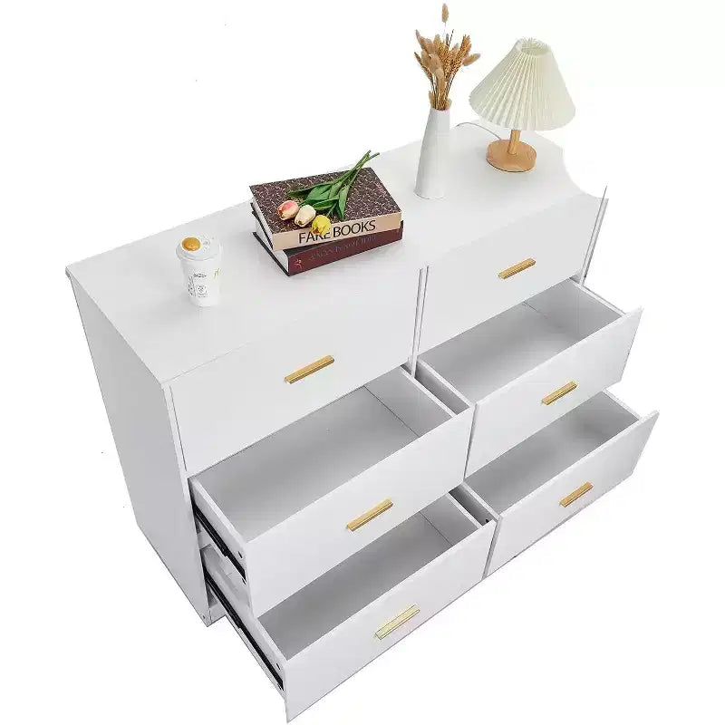 6-Drawer Chest of Drawers with Deep Drawers and Anti-Tip Device, Modern Dresser for Home, Office & Living Room