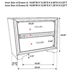 Coaster,Miranda 2-drawer Nightstand