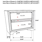Coaster,Miranda 2-drawer Nightstand