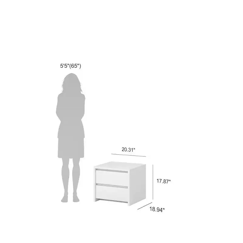 Tvilum,Next 17-Inch Tall 2-Drawer Nightstand End Table
