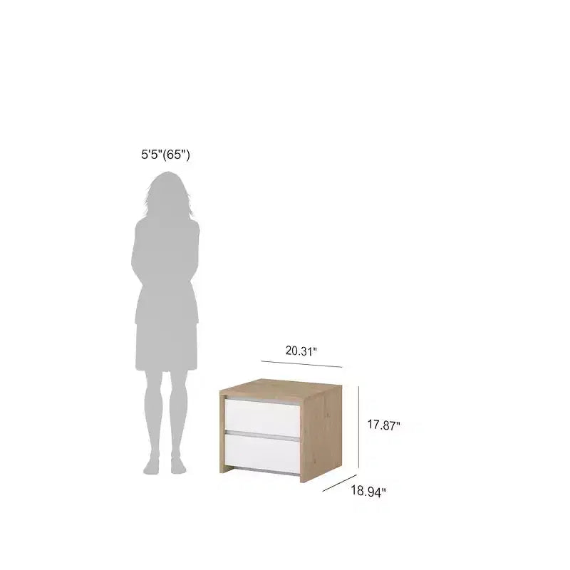 Tvilum,Next 17-Inch Tall 2-Drawer Nightstand End Table