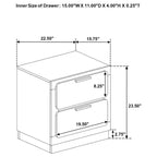 Coaster,Caraway 2-drawer Nightstand Black