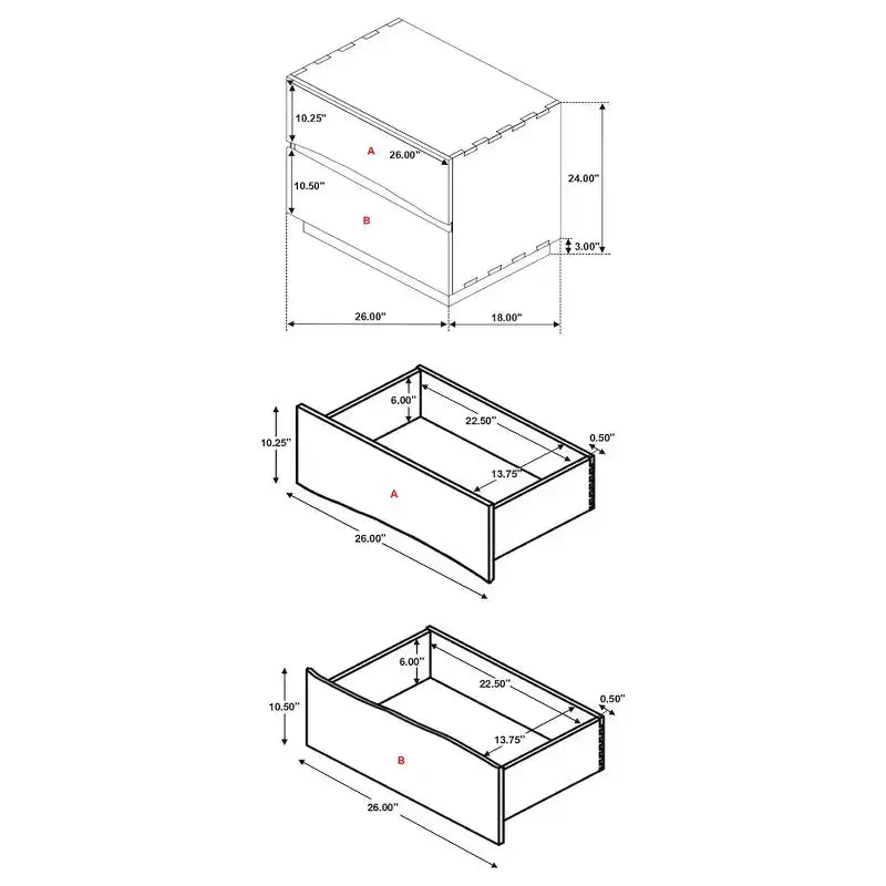 Coaster,Winslow 2-drawer Nightstand Smokey Walnut