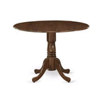 HomeStock Dining Table Made of Rubber Wood with Two 9 Inch Drop Leaves