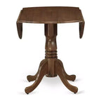 HomeStock Dining Table Made of Rubber Wood with Two 9 Inch Drop Leaves