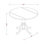 HomeStock Dining Table Made of Rubber Wood with Two 9 Inch Drop Leaves
