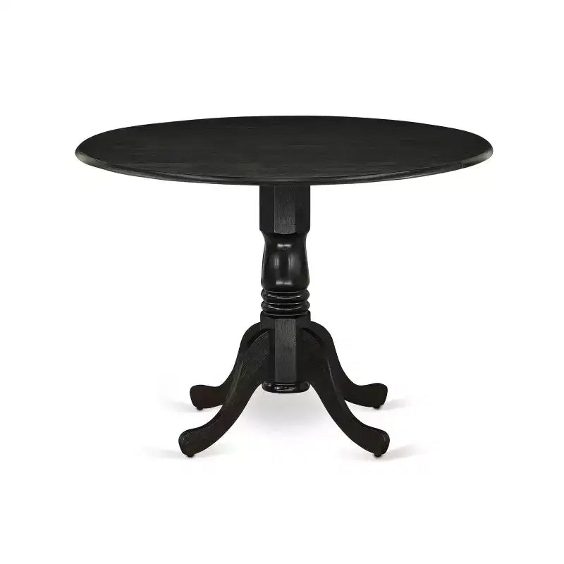 HomeStock Dining Table Made of Rubber Wood with Two 9 Inch Drop Leaves