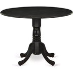 HomeStock Dining Table Made of Rubber Wood with Two 9 Inch Drop Leaves
