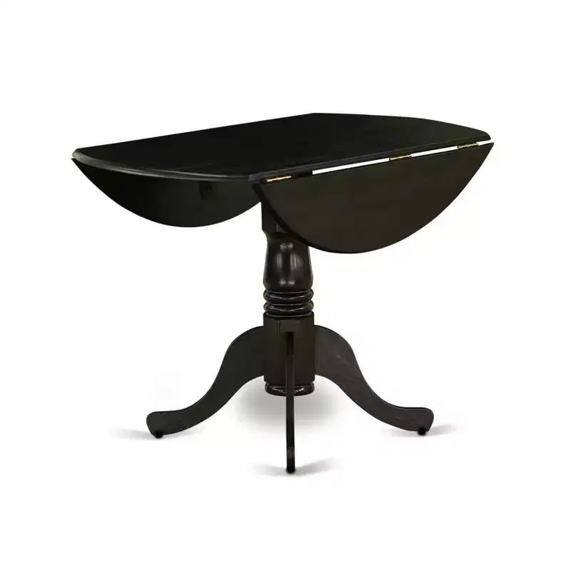 HomeStock Dining Table Made of Rubber Wood with Two 9 Inch Drop Leaves