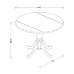 HomeStock Dining Table Made of Rubber Wood with Two 9 Inch Drop Leaves