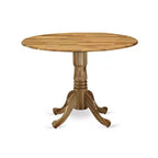 HomeStock Dining Table Made of Rubber Wood with Two 9 Inch Drop Leaves