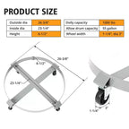 Drum Cart, 4-Wheel Cart - 2 Pack Without Brake Rollers, Heavy-Duty for Industrial Use, Warehouses, Factories