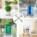Drum Cart, 4-Wheel Cart - 2 Pack Without Brake Rollers, Heavy-Duty for Industrial Use, Warehouses, Factories