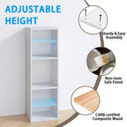 HOMLUX 3-Tier Bookcase Open Multipurpose Display Rack with Adjustable Shelves Black/White