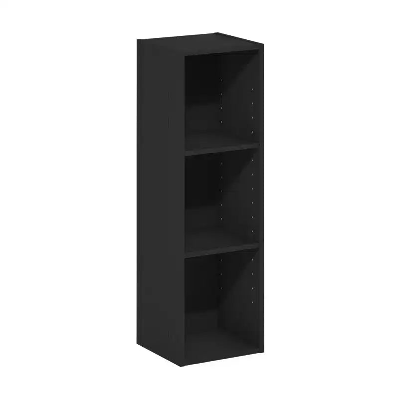 HOMLUX 3-Tier Bookcase Open Multipurpose Display Rack with Adjustable Shelves Black/White