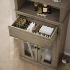 Tall Storage Cabinet,Bookcase with Adjustable Shelves, Farmhouse Cabinet for Living Room, Bathroom, Grey