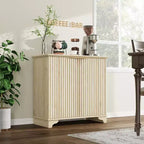 Fluted Sideboard Buffet Cabinet with Storage, 2 Door Kitchen Storage Cabinet, Coffee Bar Buffet Cabinetry with Adjustable Shelves