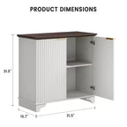 Fluted Sideboard Buffet Cabinet with Storage, 2 Door Kitchen Storage Cabinet, Coffee Bar Buffet Cabinetry with Adjustable Shelves