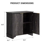 Fluted Sideboard Buffet Cabinet with Storage, 2 Door Kitchen Storage Cabinet, Coffee Bar Buffet Cabinetry with Adjustable Shelves