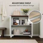 Fluted Sideboard Buffet Cabinet with Storage, 2 Door Kitchen Storage Cabinet, Coffee Bar Buffet Cabinetry with Adjustable Shelves