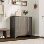 Fluted Sideboard Buffet Cabinet with Storage, 2 Door Kitchen Storage Cabinet, Coffee Bar Buffet Cabinetry with Adjustable Shelves