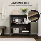 Fluted Sideboard Buffet Cabinet with Storage, 2 Door Kitchen Storage Cabinet, Coffee Bar Buffet Cabinetry with Adjustable Shelves