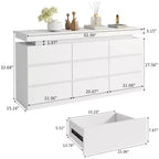 Dyonery 9-Drawer Dresser with Power Outlet and LED Light, 3-Tier Modern Storage Chest with Ample Capacity & Smooth Glides for Bedrooms
