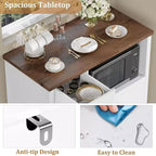 Storage Cabinet with Adjustable Shelves and Microwave Stand  Buffet Sideboard with Drawer, Single and Double Doors, Modern Kitchen Organizer
