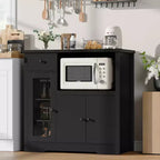 Storage Cabinet with Adjustable Shelves and Microwave Stand  Buffet Sideboard with Drawer, Single and Double Doors, Modern Kitchen Organizer