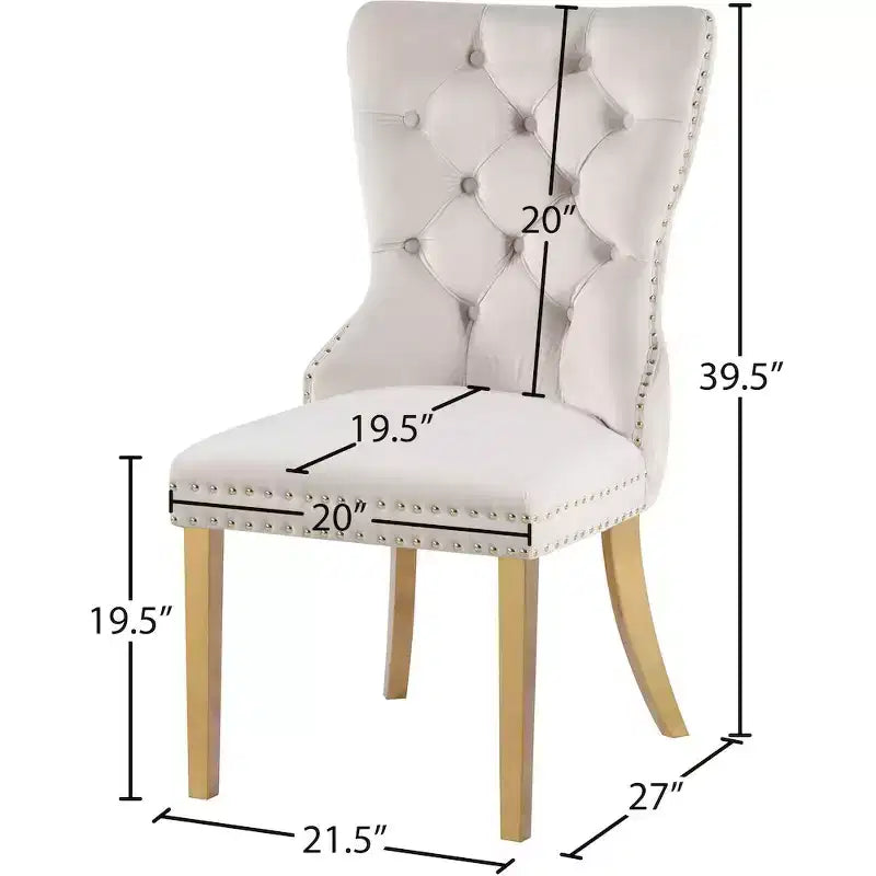 Meridian Furniture,Carmen Velvet Dining Chairs, Set of 2