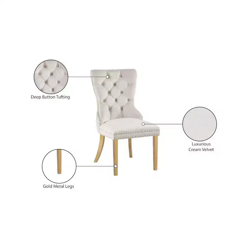 Meridian Furniture,Carmen Velvet Dining Chairs, Set of 2