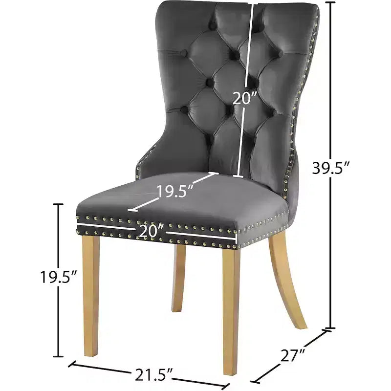 Meridian Furniture,Carmen Velvet Dining Chairs, Set of 2