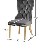 Meridian Furniture,Carmen Velvet Dining Chairs, Set of 2