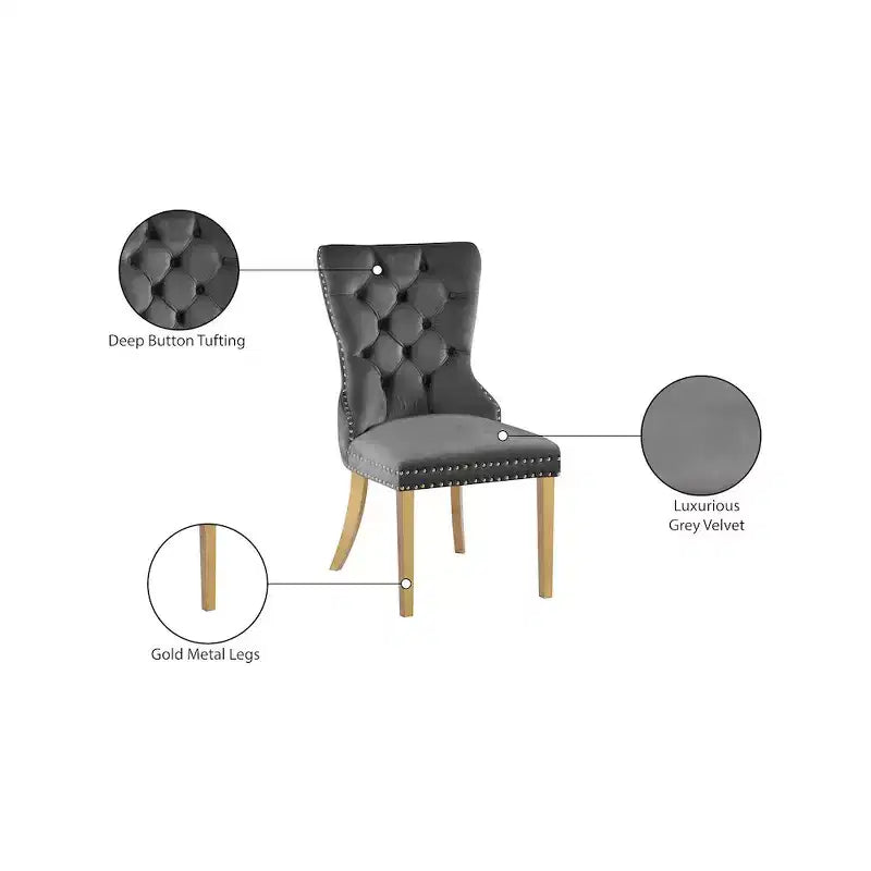 Meridian Furniture,Carmen Velvet Dining Chairs, Set of 2